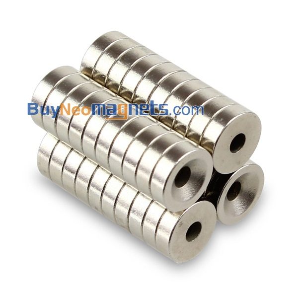 50개를 10mm X 3mm의 (2/5" x 1/8") 카운터 싱크 구멍 3mm N38 라운드 희토류 네오디뮴 자석