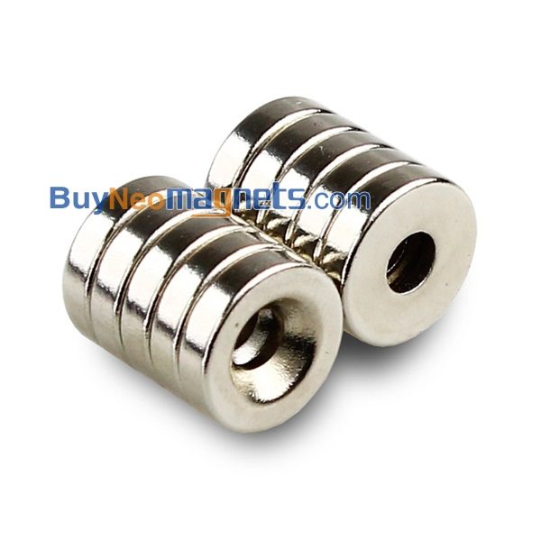 20stk 12mm x 3mm (1/2" x 1/8") med forsenket hull 4mm N38 runde sjeldne jordarters neodymmagneter