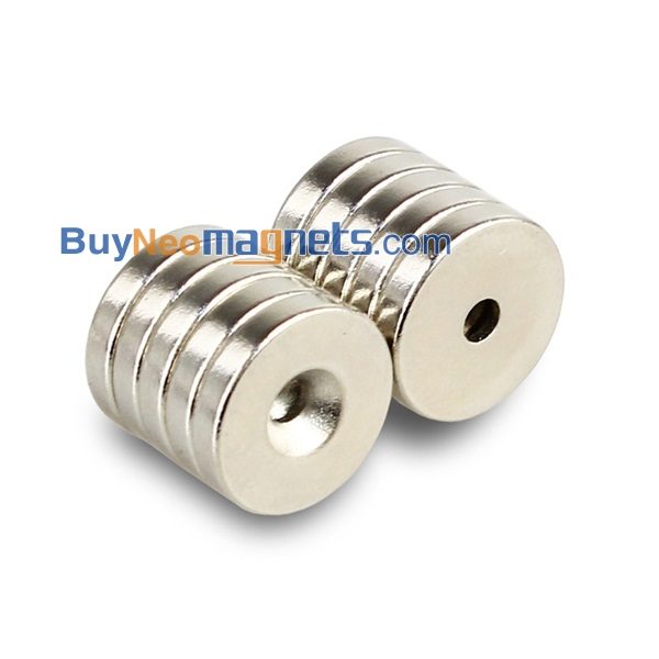 20pcs 15mm x 3mm (3/5" x 1/25") with Countersunk Hole 3mm N38 Round Rare Earth Neodymium Magnets
