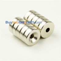 20pcs 15 milímetros x 5 mm (3/5" x 1/5") com Escareado 4 milímetros furo N35 forte terras raras Neo imãs de neodímio