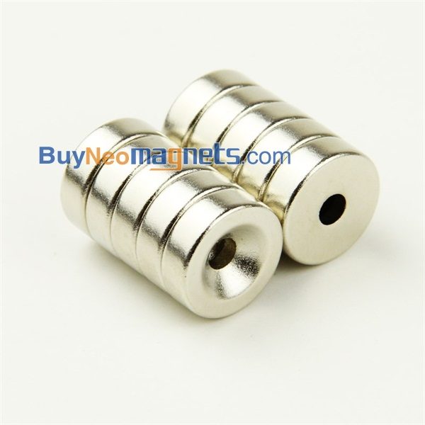 20pcs 15 milímetros x 5 mm (3/5" x 1/5") com Escareado 4 milímetros furo N35 forte terras raras Neo imãs de neodímio