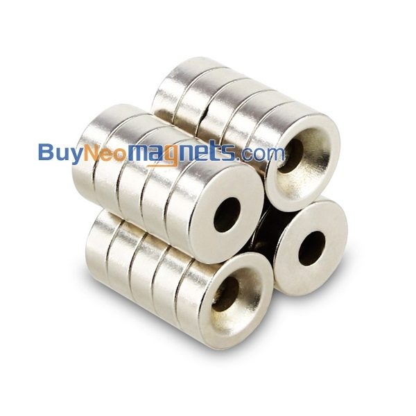 20Stück 15mm x 5mm (3/5" x 1/5") mit Senkbohrung 5mm N38 Stark Selten Erden Neodym-Magnete
