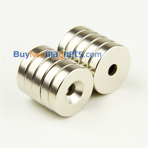 N35 Countersunk Ring Round Disc Strong Magnets Rare Earth Neodymium w// Hole 5mm