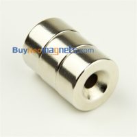 5pcs 20 mm x 10 mm com Escareado Buraco 5mm Strong Anel Rare Earth Neo neodímio N35 Ímãs