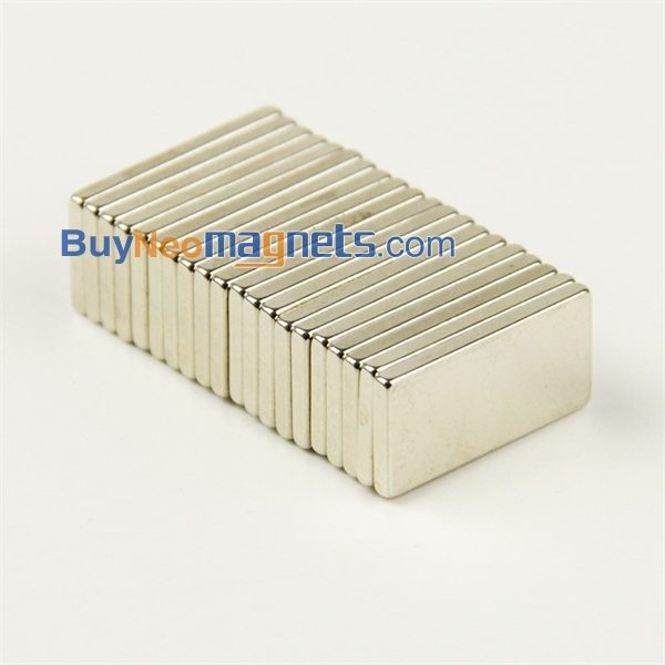 20pcs 20mm x 10mm x 2mm Thick N35 Super Strong Block Cuboid Rare Earth Neodymium Magnets