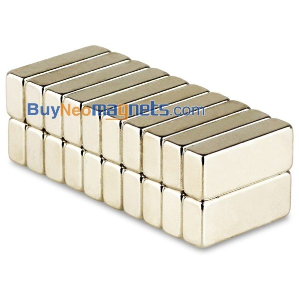 20pcs 20mm x 8 mm x 5 mm dik N35 Super Strong Block Craft Rare Earth Neodymium magneten