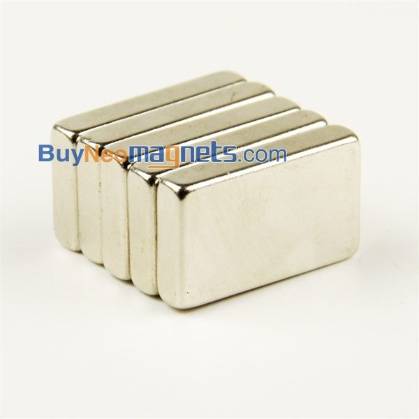 5pz 25 millimetri x 15mm x 5mm di spessore N35 forte potere Cuboid Piazza Block terra rara magneti al neodimio