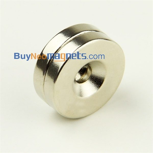 5pcs 25 milímetros x de 5mm com Escareado Buraco 5 milímetros Rare Earth Neo neodímio N35 Strong Anel Laço Ímãs