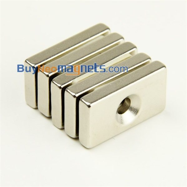 2홀 5mm 희토류 네오디뮴 N35 강한 블록 납작한 자석 30mm X 16mm X 5mm 두께 개