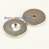 5pcs 35 milímetros x de 5mm com Escareado Buraco 5 milímetros N35 Strong Rodada Rare Earth Artesanato anel imãs de neodímio