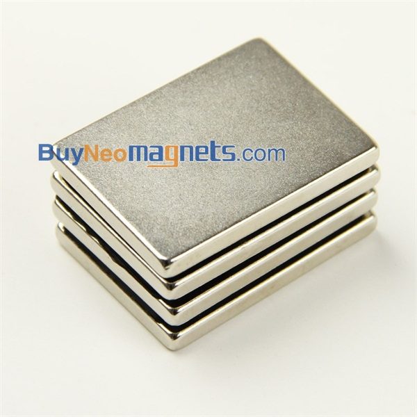 2개 40mm X 30mm의 X의 4mm 두께 N35 슈퍼 강력한 블록 공예 희토류 네오디뮴 자석