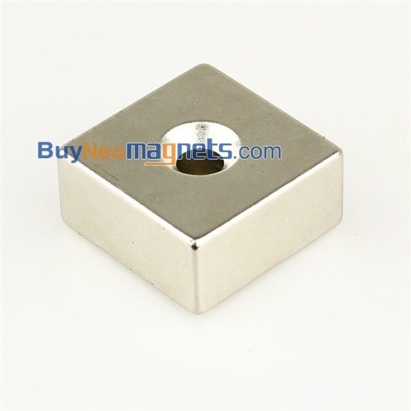 1pcs 40mm x 40mm x 20mm tyk med Hole 8mm N35 Super Strong Countersunk sjældne jordarters neodym magneter