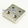 2와 50mm X 20mm X 5mm 두께 개 2 구멍 5mm N35 카운터 싱크 슈퍼 강력한 네오디뮴 블록 자석