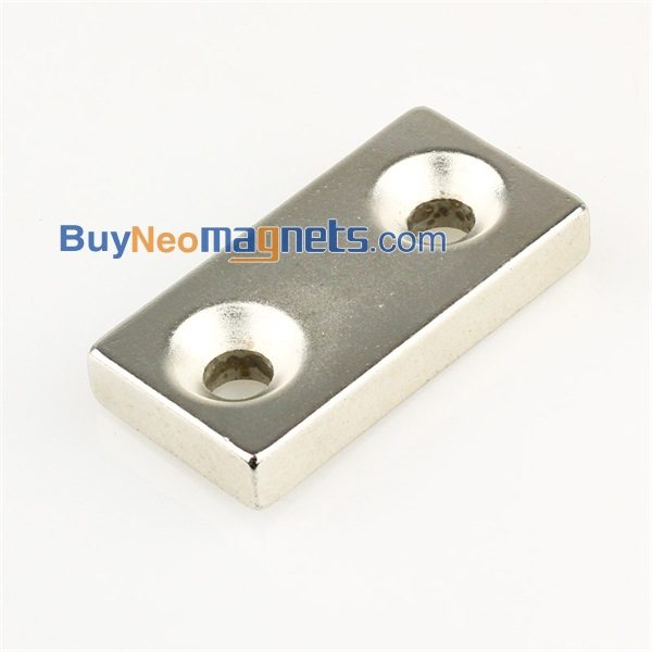 1pz 50 millimetri x 25mm x 8mm di spessore con 2 Fori 7 millimetri N35 Super Strong Block terra rara magneti al neodimio