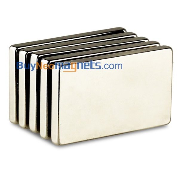 2Stück 50 mm x 30 mm x 5 mm dick, N35, superstark, seltene Erden, Neodym-Blockmagnete, Bastelmagnete, Verkauf