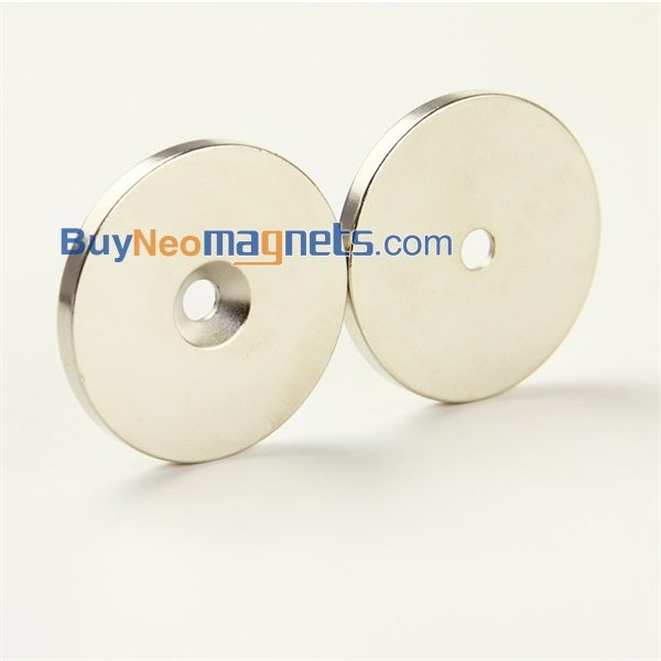 2ザグリ穴6ミリメートルN35スーパーストロングラウンドマグネットディスク希土類ネオジムと個の50mm x 5mmの
