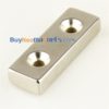 60mm x 20 mm x 8 mm de espesor con 2 Los agujeros de 8 mm N35 Bloque Super Strong neodimio imanes de tierras raras
