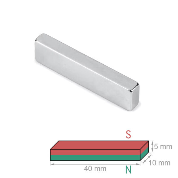 40Magneti cubici al neodimio super resistenti, spessore 10 mm x 10 mm x 5 mm, magneti rettangolari per terre rare (5 Pacchetto)