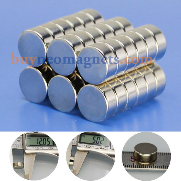 12mm dia x 5 mm tjocka N35 Super Strong Round Disc Rare Earth Neodymium Magnets (20 Packa) - Bild 3