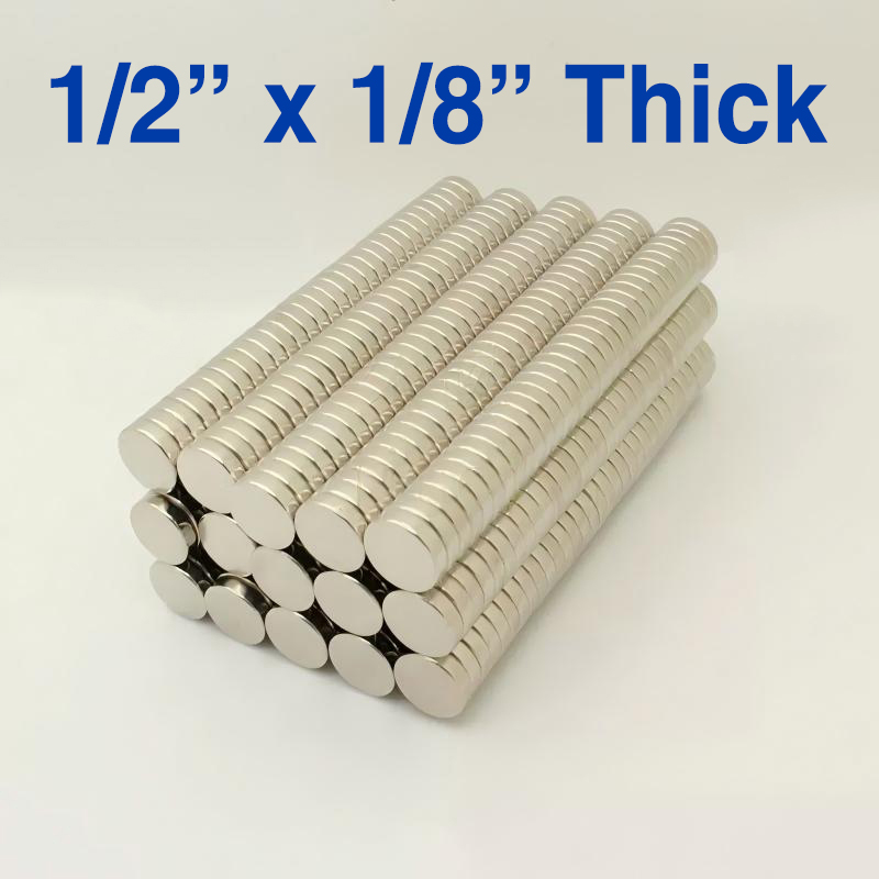 1/2" dia x 1/8" Ímãs grossos de disco de neodímio de terras raras N42 Forte 12.7x3.175mm ímã redondo plano de geladeira de brinquedo (20 Pacote)