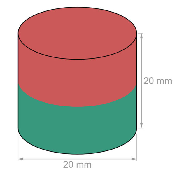 20mm di diametro x 20 mm di spessore Magneti al neodimio per terre rare con disco cilindrico rotondo super resistente N35 (2 Pacchetto) - Immagine 3