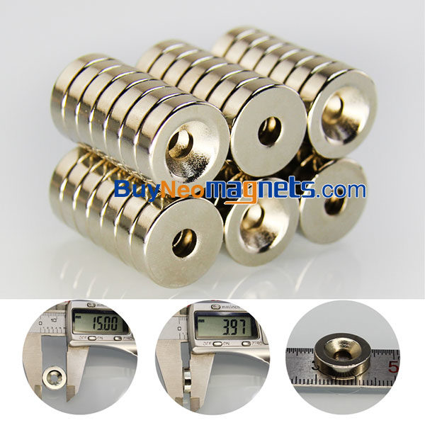 20카운터 싱크 구멍 4mm N42 강한 희토류 네오디뮴 자석과 개하는 15mm의 X 4mm