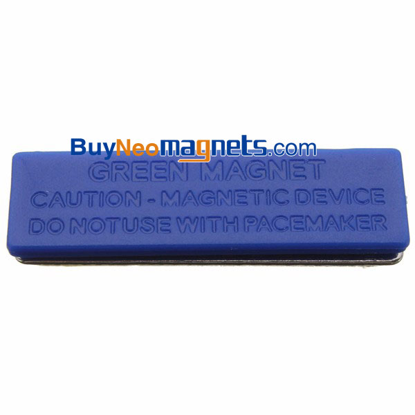 100 Strong Magnetic Badge Holders Blue Plastic Name Badge 3 Neo Magnets,  Back Plate with Adhesive