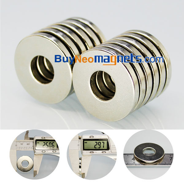 10pcs 25 milímetros OD x 10 mm ID x 3 mm de espessura N35 neodímio anel de refrigerador para artesanato Super