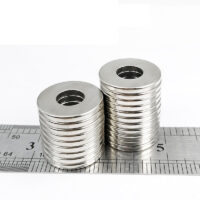 Alternatief beeld van 25mm od x 10mm id x 3mm thick N35 Strong Rare Earth Neodymium Ring Magnets For Crafts (10 Pak)
