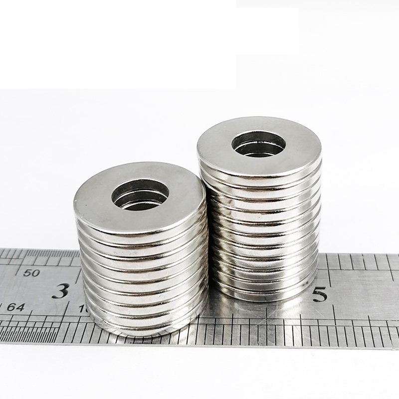 25mm od x 10mm id x 3mm thick N35 Strong Rare Earth Neodymium Ring Magnets For Crafts (10 علية) - صورة 2