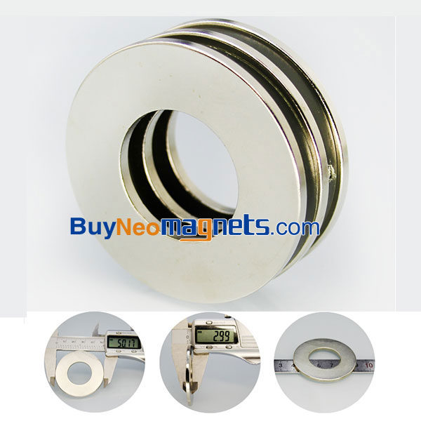 2st 50 mm ytterdiameter x 25 mm id x 3 mm tjocka Rare Earth Neodymium N35 Stark bricka ring Magneter