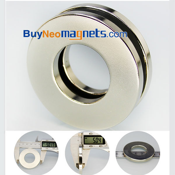 50mm od x 25mm id x 5mm thick Circular Rare Earth Magnet N35 Super Strong Neodymium Ring Magnets