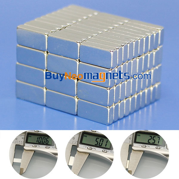 50pcs 10mm x 5 mm x 2,5 mm dik N35 supersterke zeldzame aarde Neodymium blokmagneten