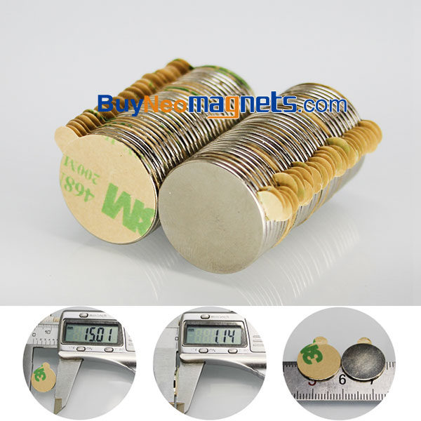 20pezzi adesivo 15mm x 1 mm di spessore N42 neodimio Super Strong Disco terra rara magneti Amazon