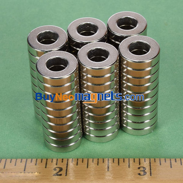 20PCS 1/2" OD X 1/4" IDのx 1/8" DIY工芸のための厚いN35ネオジムリング磁石、希土類磁石