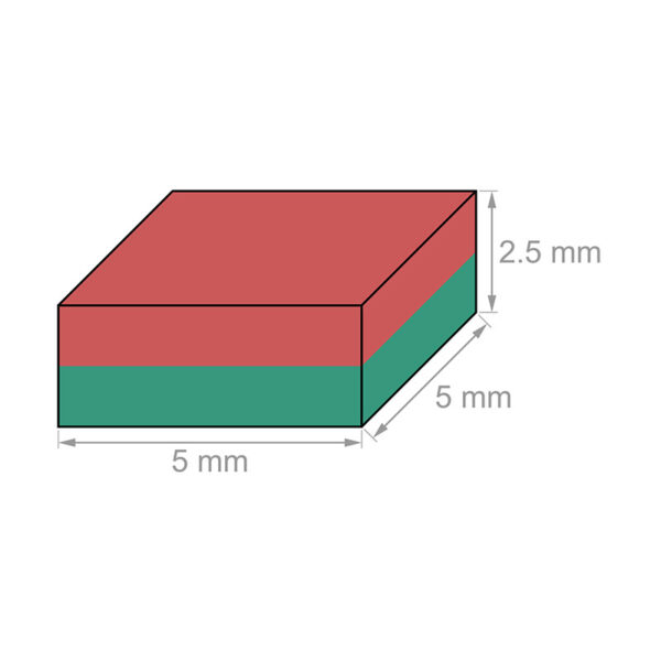 5x5x2.5 mm Neodymium blokmagneten N35 Krachtige kleine rechthoekige magneten Tiny Magnetic Blocks Lowes Home Depot - Afbeelding 2