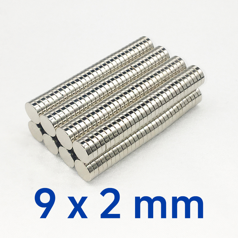 9mm x 2mm Neodymium Disc Magnets N35 Powerful Round Rare Earth Flat Magnet 9x2mm Fridge Magnets - Imagem 2