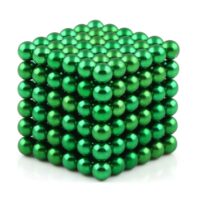 5mm BuckyBalls 磁気玩具 N35 ネオジム球磁石、レアアース磁気ボール (色: 緑)