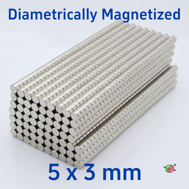 thumbnail image 2 of N42 Neodymium Cylinder Magnets – 3/8 X 1 Inch – Diametrically Magnetized – 2 Pack 2 of 5