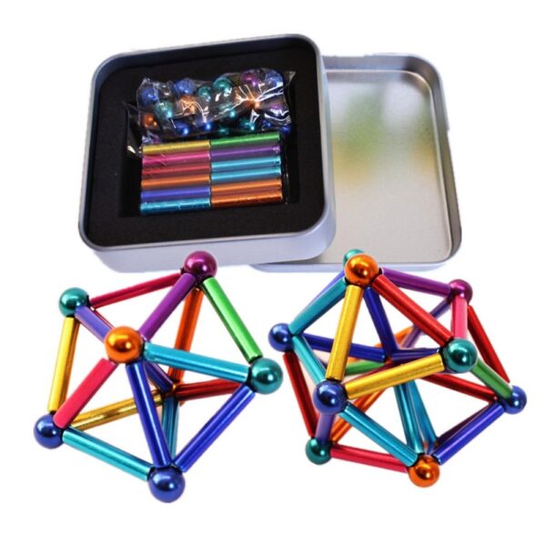 Boules de construction magnétiques éducatives multicolores pour jouets, boules magnétiques colorées pour soulager le Stress, jouets STEM - Image 2