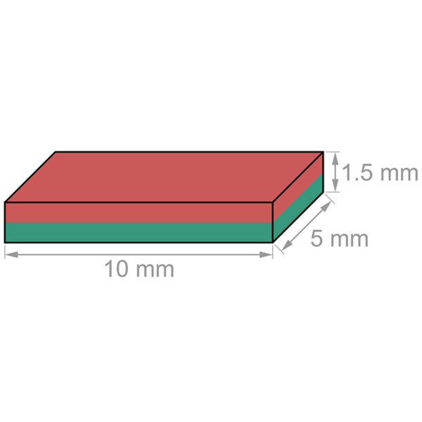 20pcs 10mm x 5mm x 1.5mm Thick Neodymium Block Magnets N45 Super Strong Rare Earth Rectangle Magnets for Sale (10x5x1.5mm) - صورة 2