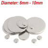 Diameter from 6mm to 10mm Steel Disc, Blank Metal Strike Plates