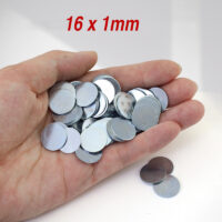 16mm x 1mm Liten stålskiva, Tomma metallslagplåtar