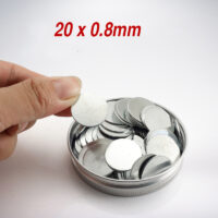 20mm x 0,8 mm Liten stålskiva, Tomma metallslagplåtar