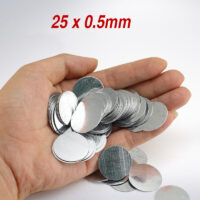 25mm x 0,5 mm Liten stålskiva, Tomma metallslagplåtar