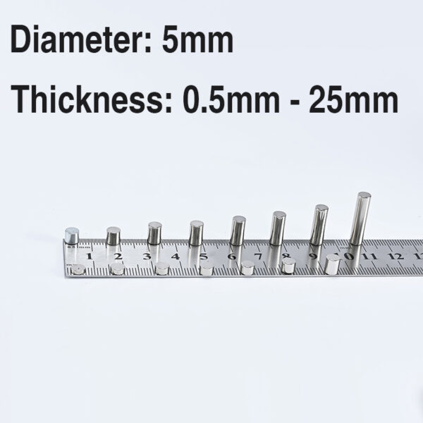 5mm Durchmesser, Höhe von 0,5 mm bis 25 mm Neodym-Scheibenmagnet N35 Mini-Zylindermagnete aus seltenen Erden zum Basteln