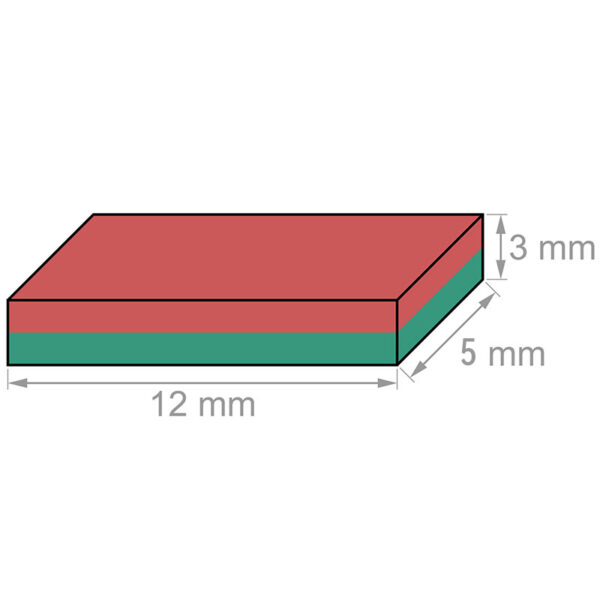 12mm x 5mm x 3mm thick Neodymium Block Magnet N35 Super Strong 12x5x3mm Rare Earth Rectangular Magnets Sale - 영상 2