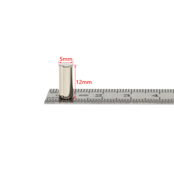 5Imanes cilíndricos de neodimio de mm de diámetro x 12 mm de espesor N42 Imán fuerte de varilla de tierras raras de 5x12 mm para manualidades