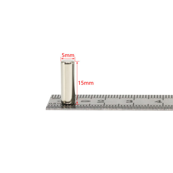 5mm dia x 15mm thick Neodymium Cylinder Magnets N35 Strong 5x15mm Rare Earth Rod Magnet for Crafts