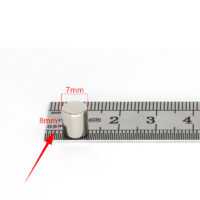 7mm dia x 8mm thick Neodymium Cylinder Magnets N45 Strong 7x8mm Rare Earth Rod Magnet for Crafts